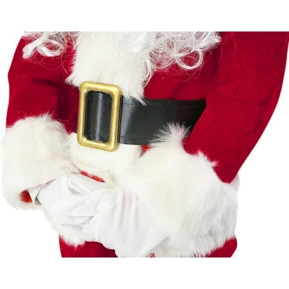 Kids Red 11 Pieces Deluxe Imported Suit Christmas Party Santa Claus Cosplay Set - Picture 5 of 8